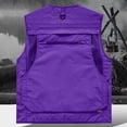 thumbnail image 5 of Mens Vests Cargo Outdoor Work Safari Hunting Fishing Travel Photo Mesh Waistcoat Vest Gilet Multi Pockets Purple XXXXXL, 5 of 5