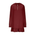 thumbnail image 4 of Miluxas Hoodie Dress for Women Summer Long Sleeve Sun Protection Mini Dresses Casual Athletic Golf Half Zip Tunic Dress, 4 of 9