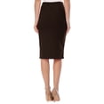 thumbnail image 3 of Women's 2 Pack High Waist Stretch Pull On Pencil Midi Skirt Casual Office Soft Fit Skirt, 3 of 5