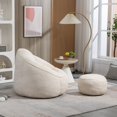 thumbnail image 5 of BSHTI 40"Bedding Bean Bag Sofa Chair,High Pressure Foam Bean Bag Chair,Adult Material with Padded Foam Padding Compressed Bean Bag With Footrest-Beige, 5 of 26