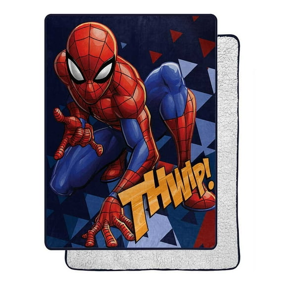 Spider Man Spidey Stance Silk Touch Sherpa Twin Size, 60 x 80 inches