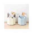 thumbnail image 4 of 360° Rotatable White Pen Holder With Large Capacity, Multifunctional Storage Box With 5 Compartments, Perfect For Student Desk Or Office Desktop, 4 of 4