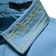 thumbnail image 5 of Hombres Bordado Casual Slim Fit Manga larga Turndown Colorblock Tops Blusa Pompotops oipoqjl26031, 5 of 9