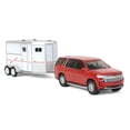 thumbnail image 2 of Greenlight Collectibles 1/64 2021 Chevrolet Tahoe, Cherry Red, with Horse Trailer 32230-C, 2 of 5