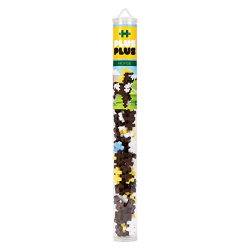 PLUS PLUS – Mini Maker Tube – Horse – 70 Piece, Construction Building STEM | STEAM Toy, Interlocking Mini Puzzle Blocks for Kids
