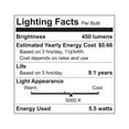 thumbnail image 5 of Great Value A19 LED Light Bulbs, 40 Watts Eqv, Daylight, General Purpose, 9 Year, Medium Base, 4 Pack, 5 of 10