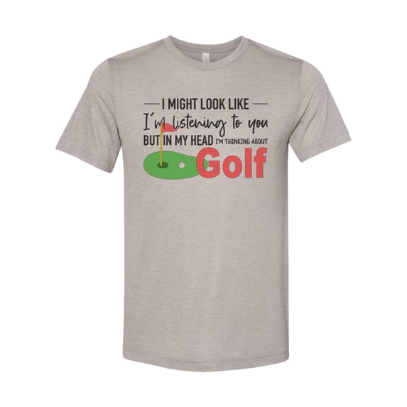 Golfing Shirt, Thinking About Golf, Golf Shirt, Gift For Golfer, Unisex Fit, Golf Apparel, Dad Gift, Golfer Shirt, Father's Day Gift, Heather Stone, LARGE