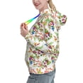 thumbnail image 2 of Daiia Birds And Flowers Pattern Women's Fashion Hoodies & Sweatshirts with Kangaroo Pocket Hooded Sweatshirt with Eye-catching Drawstrings-Medium, 2 of 7