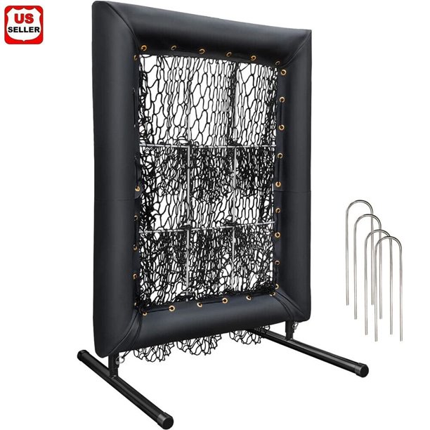 Pocket Pitching Net 9 Hole Pitching Target Strike Zone for Baseball