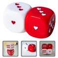 thumbnail image 2 of Dados 2 piezas de dados acrílicos Dados de corazones blancos y rojos Dados para juegos de mesa Dados para juegos de mesa Póquer Papel de fiesta, 2 of 5