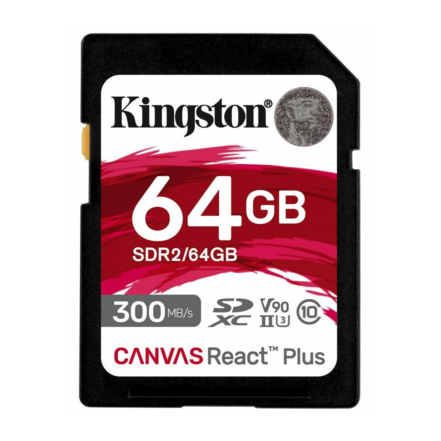 Kingston Canvas React Plus 64GB U3 V90 SD Card (2-pack) with Card Reader Bundle
