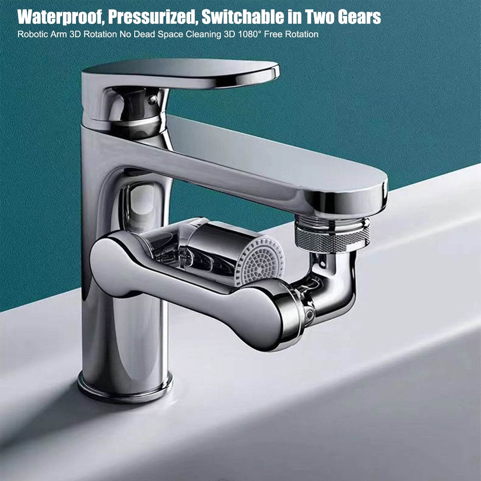 Universal 1080 Degree Rotation Extender Faucet Aerator ABS Splash Filter Kitchen Washbasin Faucets Bubbler Nozzle Robotic Arm ,Water Saving