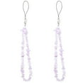 thumbnail image 1 of 2pcs Crystal Stones Phone Lanyard Creative Natural Phone Rope Fresh Phone Decor, 1 of 6