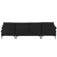 thumbnail image 5 of U-Shaped Sectional Sofa, Linen Upholstered Modular Sofa with Soft-Covered Armrest and Backrest, Modern Accent Sofa with Metal Legs and Padded Seat, Soft Sofa Couch for Living Room Apartment, Black, 5 of 8