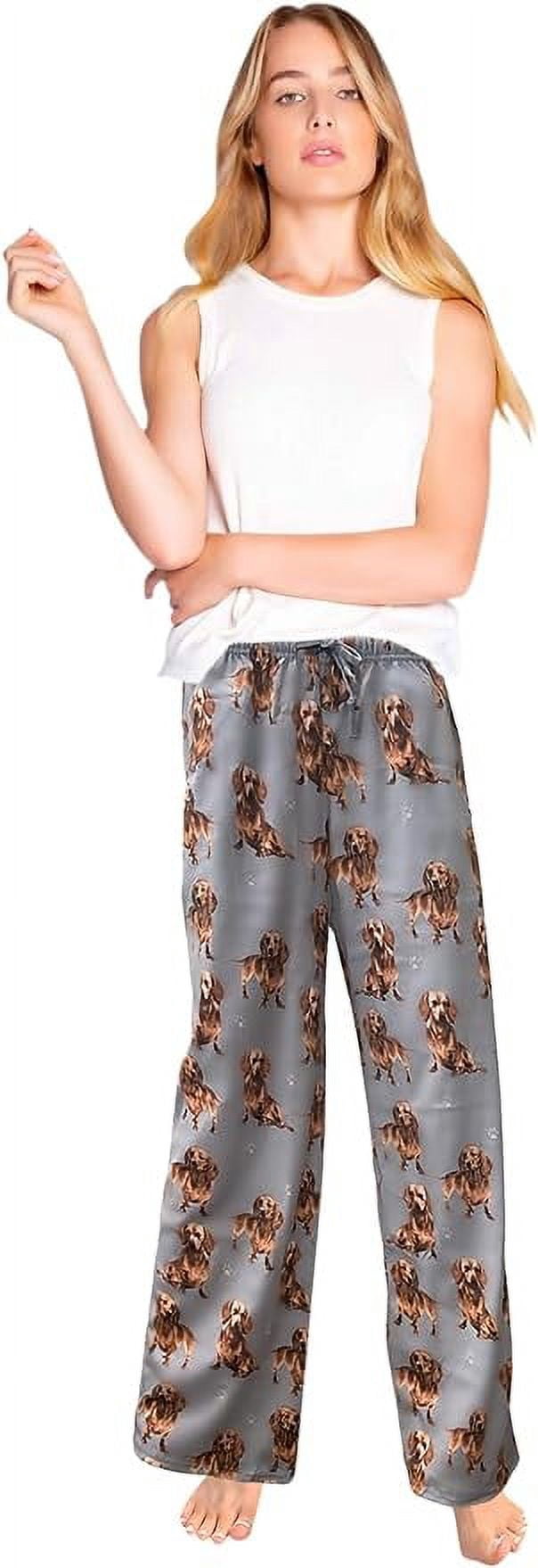 E & S Imports Women's #09 Dachshund Dog Lounge Pants - Pajama Pants Pajama Bottoms - Medium