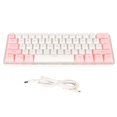 thumbnail image 1 of HLONK Clavier de Jeu Filaire 60 % Techniques Mécaniques Imitées Compact Clavier 61 Touches pour Joueur Dactylographe Rose Blanc, 1 of 8