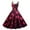 Pink, variant on Women's Valentine's Day Dresses Love Heart Print Off Shoulder Vintage Sleeveless Dress Dark Gray L