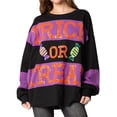 thumbnail image 2 of Sudaderas para Mujer con Lentejuelas, Bloques de Color, Cuello Redondo, Larga, Brillantes, Lindas Sudaderas. Negro XXL, 2 of 7