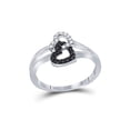 thumbnail image 1 of Diamond Princess Sterling Silver Womens Round Black Color Enhanced Diamond Double Heart Ring 1/6 Cttw - Size 6, 1 of 1