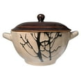 Bake & Serve Stoneware Ceramic Soup Bowls with Handles, Lids, Large