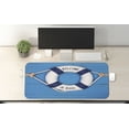 thumbnail image 2 of Coastal Computer Mouse Pad, Welcome on Board Sign on Painted Timber Wall Tightened with Rope, Rectangle Non-Slip Rubber Mousepad X-Large, 35" x 15" Gaming Size, Blue Navy Blue White, by Ambesonne, 2 of 2