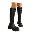 thumbnail image 3 of Knee High Riding Boots Platform Sole Comfortable Footwear for Fall and Winter Fashion Booties with Rear Zipper, 3 of 9
