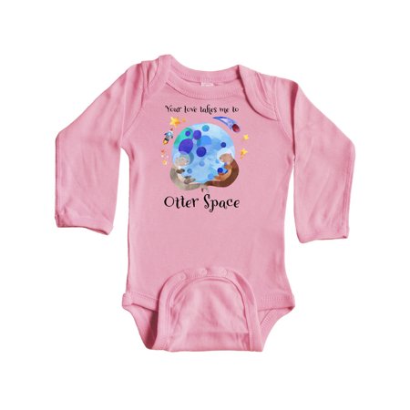 

Inktastic Your Love Takes me to Otter Space Gift Baby Boy or Baby Girl Long Sleeve Bodysuit