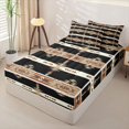 thumbnail image 2 of jejeloiu Ethnic Aztec Print Zipper Full Size Comforter Sets with Fitted Sheet and 2 Pillowcases,Retro Boho Style Zipper Bedding Set For Boys,Black Brown,Black Reversible,4-Piece, 2 of 7