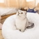 thumbnail image 2 of Cama redonda para gatos y perros (50 cm, blanca), cojín de felpa, cesta suave con forma de dona para gatos y perros pequeños y medianos., 2 of 5
