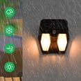 thumbnail image 1 of FELTREE Solar Garden Wall Light Black IP65 Waterproof Warm LED Outdoor, 1 of 8