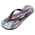 thumbnail image 2 of YAZAOOSummer Flip Flops Creatively Butterflies and Flowers Illustration Simple Beach Sandals, 2 of 8