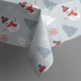 thumbnail image 4 of Light Blue Christmas Snowman and Tree Pattern Rectangle Tablecloth 60"x102",Waterproof Polyester Rectangle Table Cloth, Wipeable Spillproof Polyester Tablecloth for Dining, Camping, Indoor and Outdoor, 4 of 6