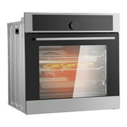 KFFKFF 24 Electric Built-in Wall Oven, 16 Cooking Modes, 2.68 Cu.Ft Capacity, 3150W Power, Includes Timer, Baking Rack, and Tray for Home Kitchens