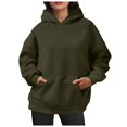 thumbnail image 2 of Essentials Hoodies for Women 2025 Oversized Basic Plain Hoodie with Pockets Hooded Sweatshirt Women Pullover, 2 of 6