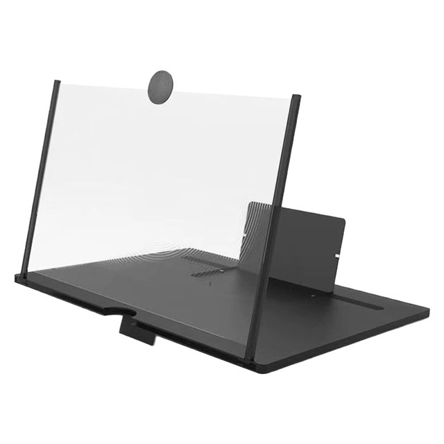 2025 Foldable 3D HD Phone Screen Magnifier - Portable Magnifying Stand for 10-12 Inch Screens, Clear Eye Protection, Adjustable Movie Viewing Amplifier, Black, Magnifier