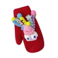 thumbnail image 2 of Cadancy Christmas Mittens for Women Funny Knitted Cold Weather Warm One Finger Stretch Cuffs Gloves Xmas Party Cute Comfy Fleece Winter Gloves Gifts, 2 of 4