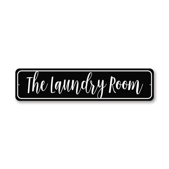 The Laundry Room Aluminum Metal Decor Sign - 4x18 inches
