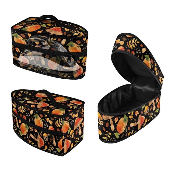 HELLHERO Mushroom Pattern Design Portable Iron Storage Holder Polyester with Zipper Handle Travel Case Steamer Oganizer Travel Home, Bag Only