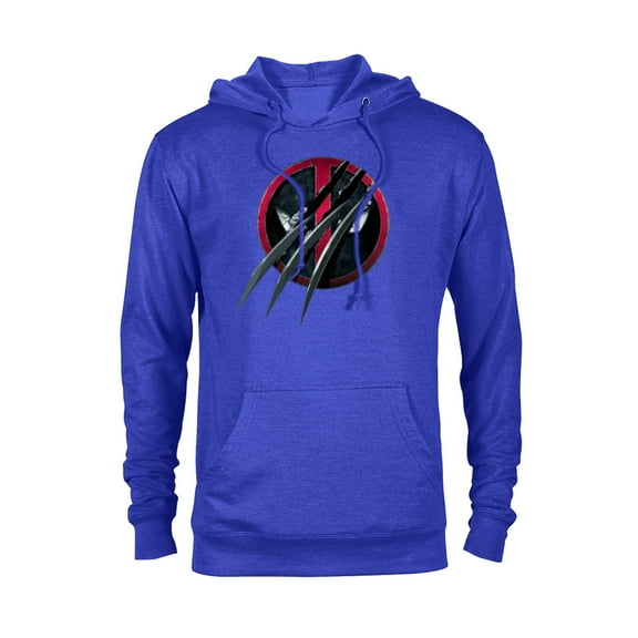 Marvel Studios Deadpool & Wolverine Slashed Icon with Claws- Pullover Hoodie for Adults - Customized-Navy