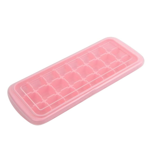 Snmubt Ice Making Mini 24 Ice Tray Home Ice Making with Lid (Pink)