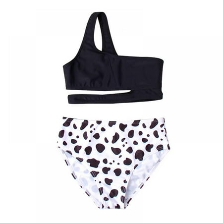 

BULLPIANO Girl s Bikini Set One Shoulder Two Piece Swimsuit Bathing Suit
