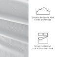 thumbnail image 5 of Noble Linens 4 Piece Pattern Microfiber Bed Sheets Set, Light Gray My Heart, Queen, 5 of 10