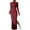Wine, variant on Turtleneck Bodycon Maxi Dress for Women Long Sleeve Slim Fit Stretchy Casual Fall Winter Split Dresses