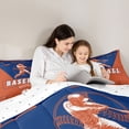 thumbnail image 4 of Homewish Gamer Gaming 7 Pieces Bedding Comforter Set,Baseball Sport Full Bedding Set,Orange Blue Fitted Sheet Flat Sheet For Boys,Ultra Soft Home Decor Reversible, 4 of 8