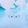 thumbnail image 4 of 925 Sterling Silver Half Eternity CZ Rings, Round & Milgrain Cubic Zirconia Wedding Bands Thin Stackable Birthstone Bands Ring Jewelry Gift for Women Wife Girlfriend, Size 5-10, 4 of 6