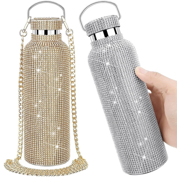 Bearachild Frasco de vacío con purpurina de 350/500/600/750ml, con asa, botella de té y leche, tetera para beber de acero inoxidable para el Suministros térmicos Negro/500ml