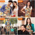 thumbnail image 4 of Pioneer Flower Floral Print Pattern Apron for Women and Men, Cotton Linen Waterproof with Pockets, Adjustable, 33x27 Inch for Kitchen, Gardening, BBQ, Salon, 4 of 6