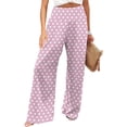 thumbnail image 2 of Plus Size Wide Leg Pants for Women Elastic Drawstring Pants High Waisted Lounge Pants, M, 2 of 4