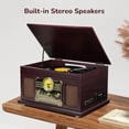 thumbnail image 5 of FEKTIK Tocadiscos Bluetooth 10 en 1, TOCADISCOS FEKTIK de 3 velocidades para vinilo con parlantes, convertidor de LP a MP3, CD, reproductor de casetes, radio FM, transmisión inalámbrica | Café, 5 of 5