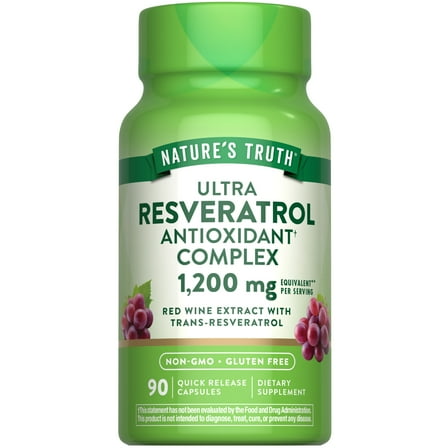 Resveratrol Complex 1200 mg | 90 Capsules | Non-GMO and Gluten Free Supplement | by Nature's Truth